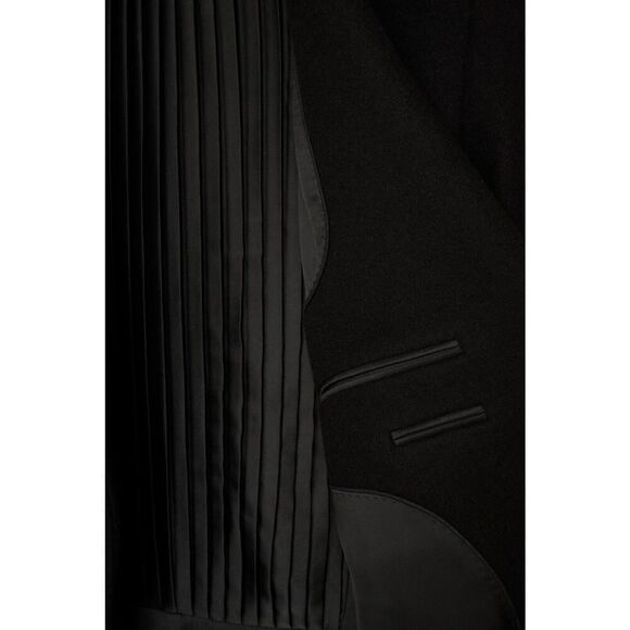 ZARA WOOL COAT WITH PLEATED LINING LIMITED EDITION BLACK MEDIUM - Picture 7 of 16